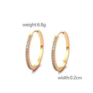 Aros de Acero Inoxidable Chapados en Oro Personalizados, Juego de Joyería de Moda para Mujer, Personalizable - Product Image 6