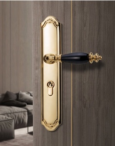 Bán Hot Brass gốm câm từ nội thất cửa xử lý khóa thiết lập cho cửa gỗ - Product Image 6