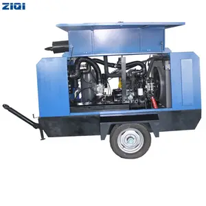 Industrial Equipment 92KW Air Cooling Mobile Portable Diesel Type Screw Air Compressor Machine For Drilling Rig