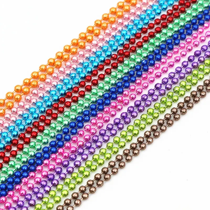 Custom wholesale Fashion Colored Bead Chains colorful ball chain