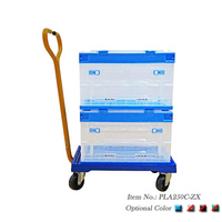 Uni-silencieux 250kgs 550lbs caisse en plastique robuste léger conteneur mobile chariot plate-forme OEM Support-PLA250C-ZX