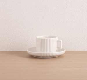 Service de vaisselle blanc texturé à côtes verticales, assiette, bol, tasse, soucoupe pour cuisine moderne, hôtel, restaurant, vente en gros - Product Image 3