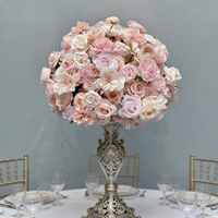 Fleurs et plantes décoratives OEM, centres de table pour événements de mariage, boule de fleurs artificielles en soie, décorations de mariage, fournitures