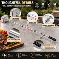 Kit de broche de rôtissoire réglable en acier inoxydable 304 avec moteur électrique pour barbecue extérieur – Vente en gros