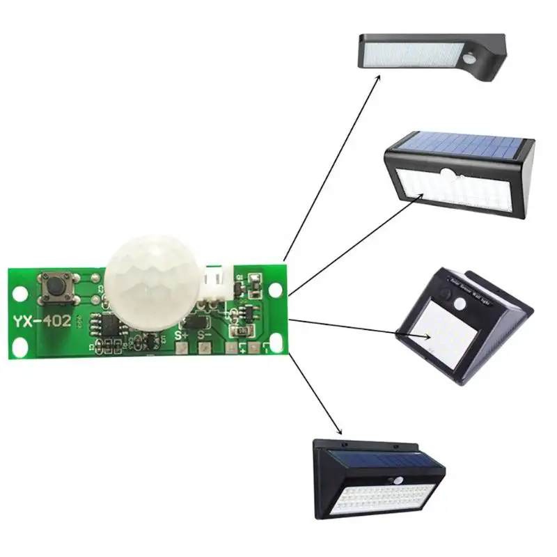 3.7V Automatic Solar Charging Circuit Board Night Light Control Sensor Module Glass Fiber Manufacturing Three Light-on Modes