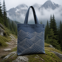 Sac de courses réutilisable personnalisé, pliable et résistant en toile de coton, idéal pour les excursions en montagne