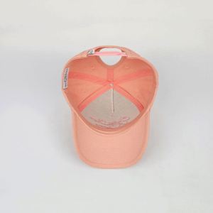New Style Factory Directly Sell 5 Panel Female Structured 100 % Cotton Baseball Hat, 3D Embroidered <b>Pink</b> Women Ponytail Dad Hat - Product Image 6