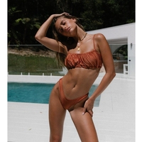 Maillot de bain Bandeau Sexy pour femmes, culotte brésilienne, imprimé léopard, Cheeky, Logo personnalisé, Bikini, ensemble deux pièces, d'usine, nouvelle collection