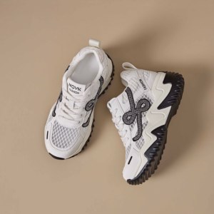 Women's Chunky Soled Mesh Sneakers 2026 Spring Summer New Arrival Korean Style Versatile Rhinestone Casual Shoes for Women - Product Image 4