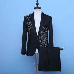 Costume <span class=keywords><strong>de</strong></span> Soirée <span class=keywords><strong>Homme</strong></span> Chic à Paillettes 2 Pièces, Simple Boutonnage, 1 Bouton, pour Mariage et Cérémonie, Luxe Scintillant, Performance <span class=keywords><strong>Homme</strong></span> - Product Image 3