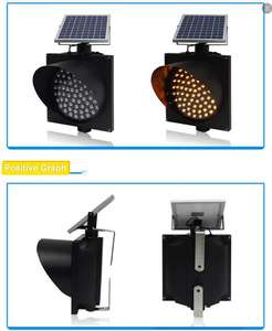 200/300/400mm batterie au lithium à énergie solaire jaune/rouge/bleu/vert stroboscope trafic clignotant LED voyant d'avertissement - Product Image 5