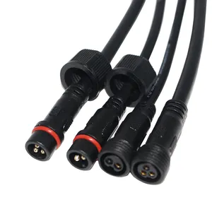 2pin male female waterproof connector with waterproof PG11 cable gland IP68 M18 waterproof connector