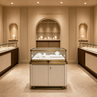 Vitrine de présentation de bijoux personnalisée avec éclairage LED pour bijouterie, horlogerie, centre commercial