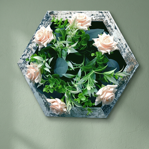 Square Wooden Artificial <b>Flower</b> <b>Wall</b> Frame 30x30 cm (AFF-Frame-8) Detachable Indoor Use - Product Image 3