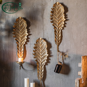 Vintage Metal Monstera <b>Leaf</b> Candle Holder <b>Wall</b> <b>Decor</b> Handmade Iron Christmas Home Decoration - Product Image 4