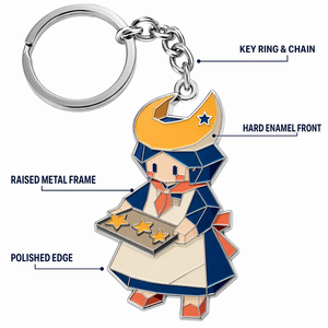 Porte-clés personnalisé en émail dur 3D géométrique Lune, en alliage de zinc de qualité supérieure, souvenir de personnage d'anime pour cadeau et collection de boulangerie - Product Image 2
