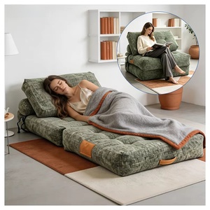 Canapé-lit convertible sans cadre pour appartement, gain de place, en tissu compressible, idéal pour dormir - Product Image 1