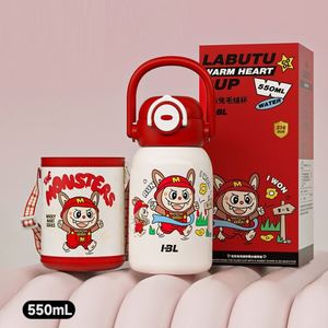Termo Infantil de Acero Inoxidable 316 con Impresión UV, Doble Compartimento, 400 ml, Estilo Americano, Botella de Agua para Estudiantes con Cuerda para Llevar a la Escuela - Product Image 2