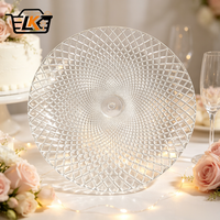 Assiettes de présentation rondes en verre transparent décoratives pour mariages, dîners, événements et location