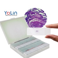 100PCS Mix Biology Prepared Microscope Slides Set for High School Middle School Plant Animal Microorganism ISO