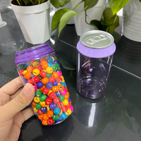 Mini boîte de soda en plastique transparent forme pot bouchon à vis tailles personnalisées 100ml 250ml 330ml pour emballage de chocolat biscuit collation bonbons