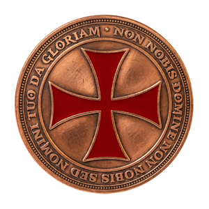 Pièce commémorative en cuivre fin 999 <span class=keywords><strong>de</strong></span> 1 oz, Chevalier Templier, Courage, Vérité, Honneur, Croix Rouge, Relief 3D, Médaille <span class=keywords><strong>de</strong></span> collection - Product Image 2