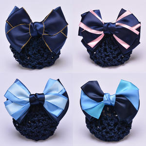 Ensemble de couvre-chignon pour femmes, <span class=keywords><strong>snood</strong></span> à deux voies, nœud en filet, barrette, pince à cheveux - Product Image 1