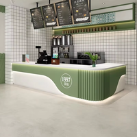 Comptoir de réception moderne et simple pour café, bar, salon de thé, pâtisserie, avec design personnalisé
