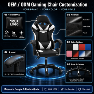 Sedia da Gaming Ergonomica in Pelle PU <span class=keywords><strong>per</strong></span> Computer e Ufficio, Design Tradizionale Reclinabile con Braccioli - Product Image 6
