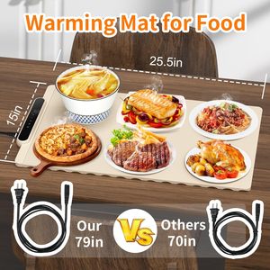 Smart Versatile Electric <b>Silicone</b> Warming Tray with Temperature Control for Parties & Buffet-Eco-Friendly European Style - Product Image 4