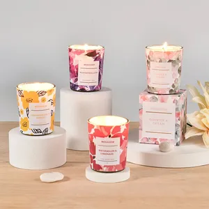 wholesale custom luxury aroma vegan warning label pearl scented candles for wedding