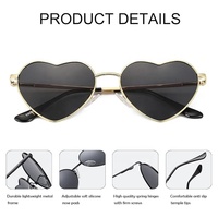 Lunettes de soleil polarisées en forme de cœur en métal à la mode pour filles pour femmes Vente en gros Amazon Lunettes