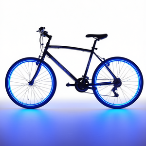 Lampes de vélo LED néon, lot de 4, rechargeables, étanches, pour accessoires de cyclisme, modes bleu, vert, blanc, jaune, rose - Product Image 1