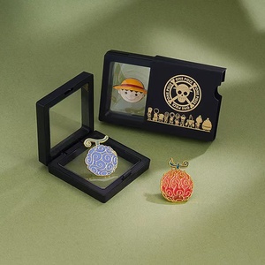 3 diseños, venta al por mayor, joyería, Luffy sombrero de paja, fruta maldita, broche de lujo, caja de embalaje, broche de Pin esmaltado de Metal Ace de Anime - Product Image 5