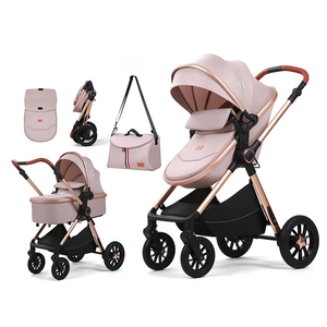 Poussette de luxe pour bébés 4 en 1 Kinderwagen pliable 3 en 1 avec siège auto - Product Image 4