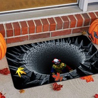 Tapis de porte 3D à illusion optique, thème Halloween, motif Clown, antidérapant, antistatique, lavable en machine, épaisseur 0,4 cm - Le Choix N°1