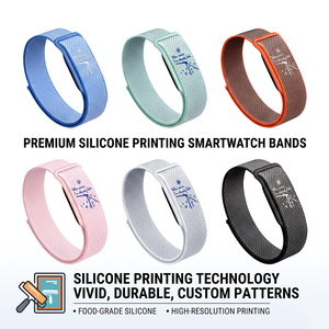 Correas de Reloj Personalizadas de Silicona con Patrón de Reloj Impreso, Ajustables, de Nailon Tejido, para Google Fitbit Air Strap - Product Image 1