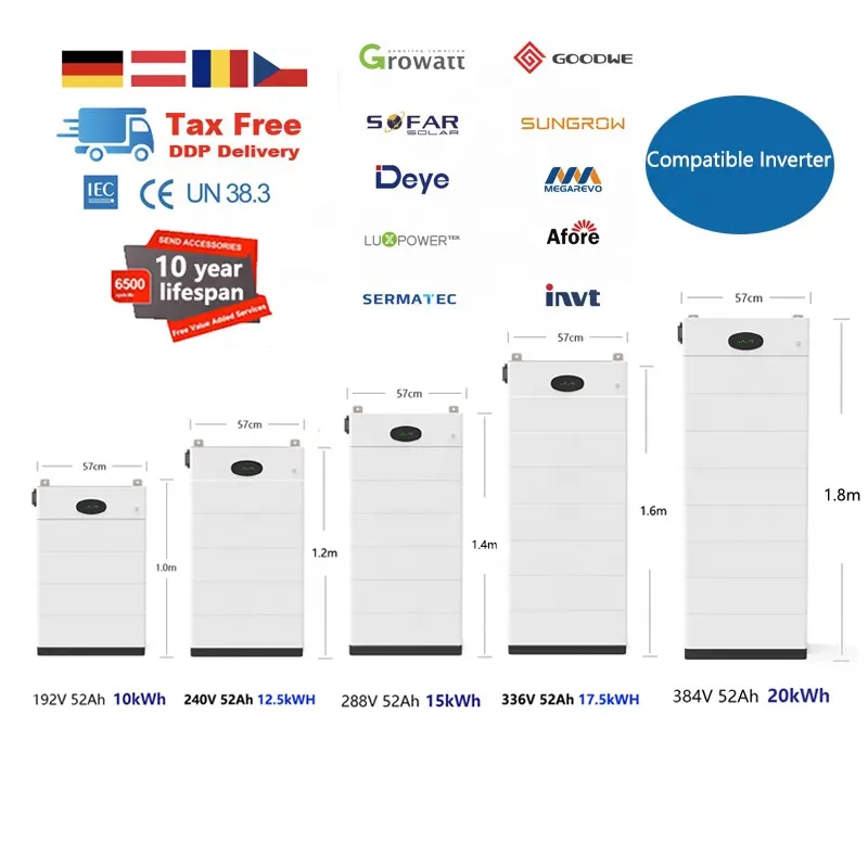 Free Samples 400V 200V High Voltage Battery Energy Storage System 10kWh 15kWh 20kWh HV XH BYD Deye Growatt Lithium Ion Batteries