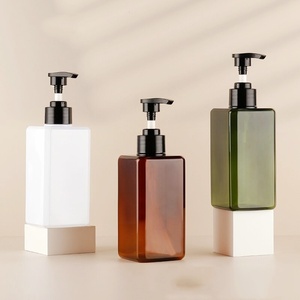 ชุดขวดแชมพูพลาสติกทรงสี่เหลี่ยมสะพายไหล่แบนหรูหราสำหรับโรงแรม - Product Image 1