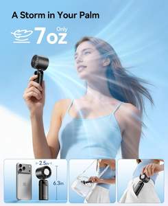 Camping Hiking Powerful Portable <b>Fan</b> Portable Handheld Turbo <b>Fan</b> with Ice Cooling <b>Rechargeable</b> Personal <b>Fan</b> - Product Image 5