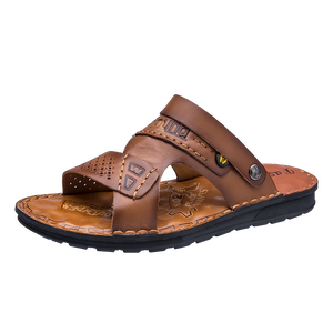 Sandalias Planas de Cuero HappyChina, Sandalias de Cuero Negras para Exteriores, Antideslizantes, Deportivas, para Senderismo, para Hombre - Product Image 3
