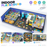 Équipement d'amusement intérieur personnalisé, aire de jeux multi-zones pour enfants, trampoline commercial, aire de jeux souple Ninja, centre FEC clé en main pour centre commercial
