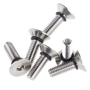 Vis de fixation étanche certifiée ISO à tête ovale en acier inoxydable 304/316, filetage fin, métrique M2-M8, avec joint torique - Product Image 1