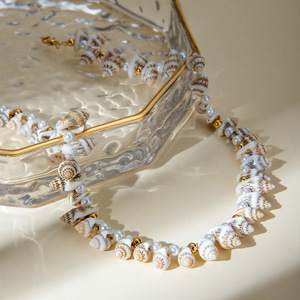 Collier en acier inoxydable avec coquillages <span class=keywords><strong>puka</strong></span>, étoiles de mer, conques, accessoires de plage, collier artisanal de style <span class=keywords><strong>surf</strong></span>, bijoux - Product Image 5