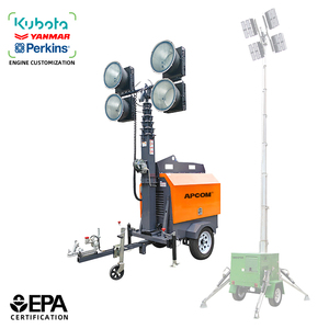 Telescopic 5.5m Portable Kubota 6kw Diesel <b>Generator</b> 400W LED Flood Light Tower for Road Maintenance and Fire Protection - Product Image 1