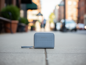 Portafoglio da Donna con Doppia Cerniera, Piccolo Formato con Cinturino da Polso, in Pelle Sintetica in Microfibra per Uso Quotidiano - Product Image 2