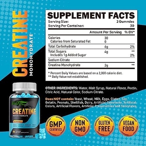 מותאם אישית תווית חדשה עיצוב creatine gummies לב לא gmo שריר בניין קריאטין תוספת אנרגיה - Product Image 6