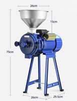 Moulin à Grains Machine de Mouture Mini Moulin à Farine Machines Broyeur Humide et Sec Électrique pour Café/Riz/Haricot/Maïs/Blé Farine