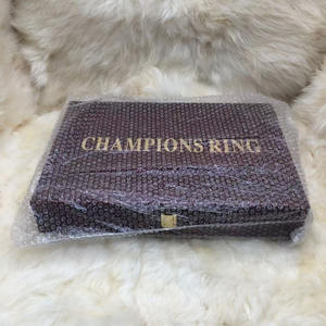 Blues Custom Logo Wood 35 Holes <strong>Ring</strong> <strong>Box</strong> Lockable <strong>Championship</strong> and Baseball <strong>Ring</strong> <strong>Display</strong> Case Jewelry Container - Product Image 2