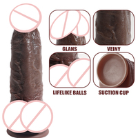 Dildo de 8,46 pouces noir, simulation réaliste, pour stimulation de la prostate et du point G, jouet sexuel pour femmes et hommes